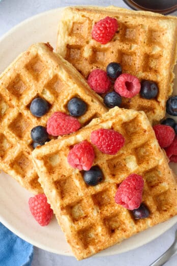 Easy cottage cheese waffle recipe.