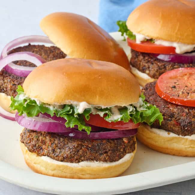 Homemade veggie burger recipe.