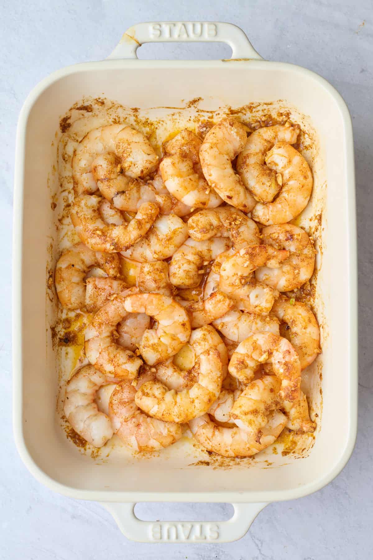 Garlic butter shrimp after baking.