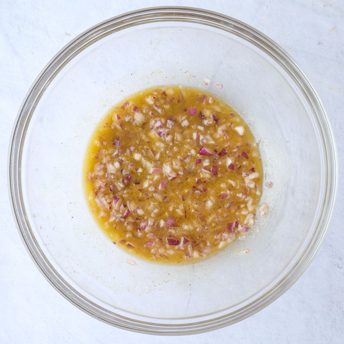 After onions have soaked in dressing.