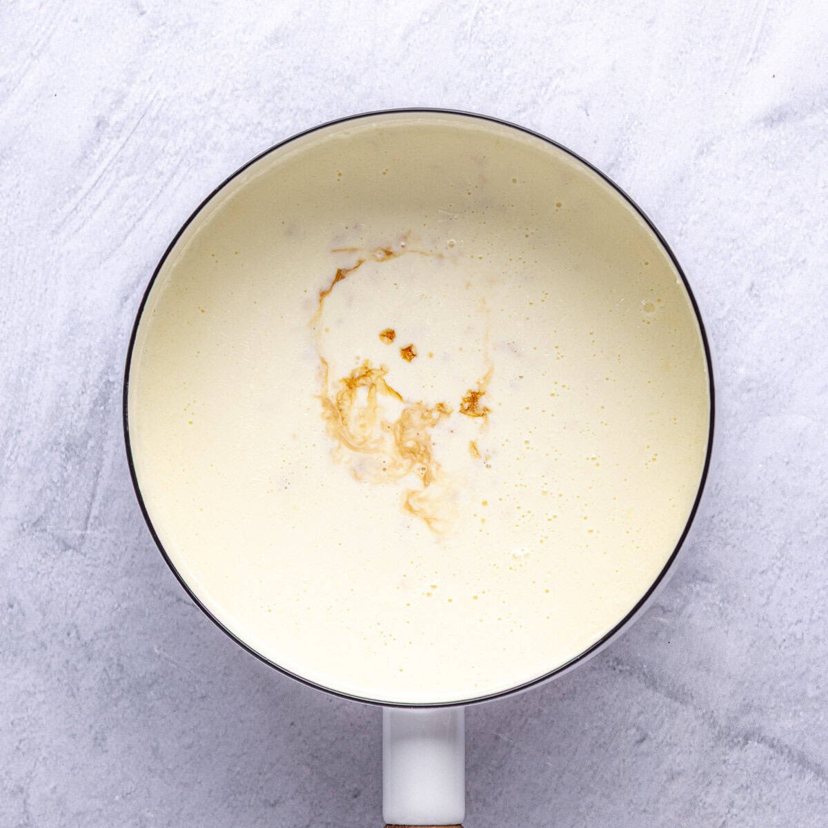 Heavy cream and vanilla in a small sauce pan.