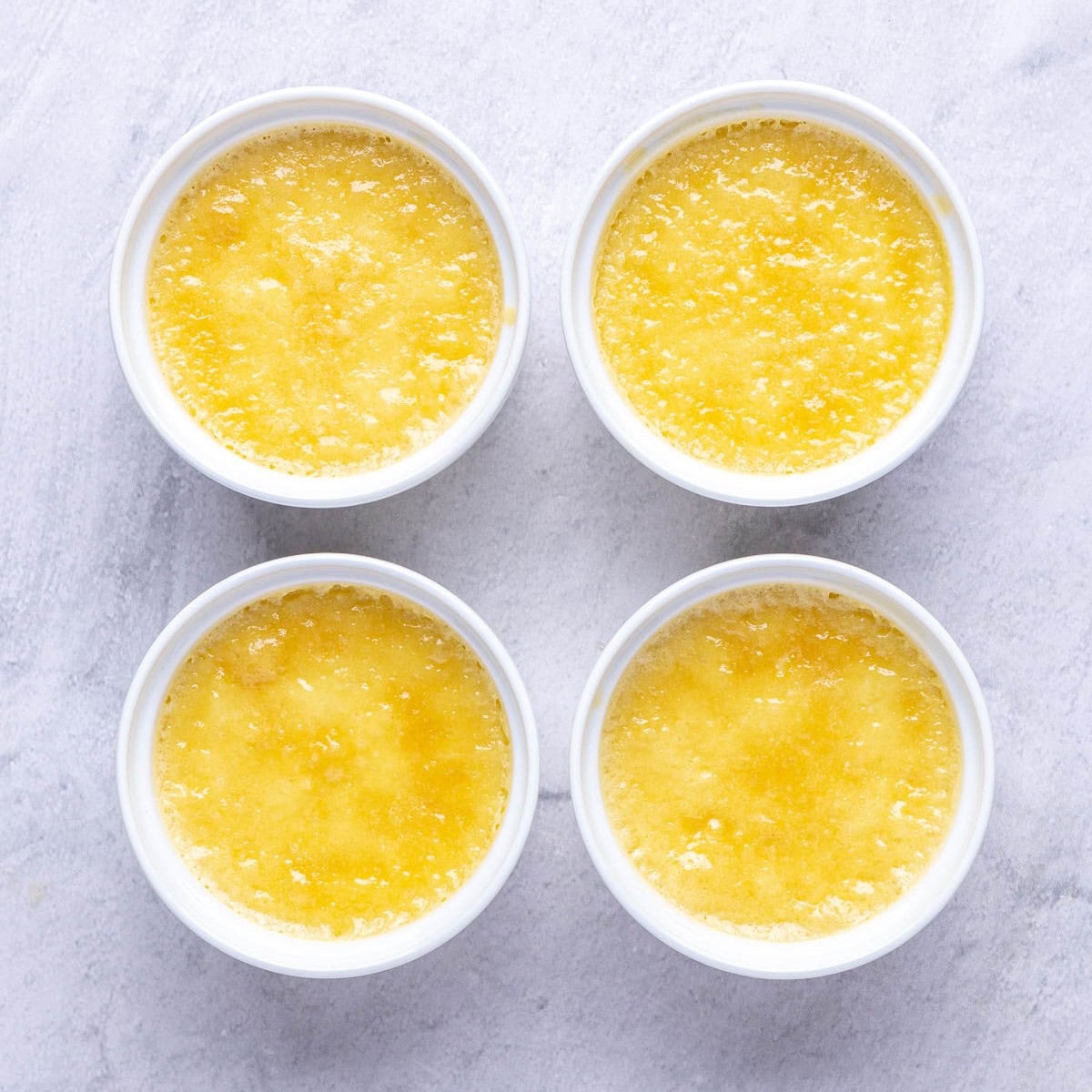 Creme brulee recipe after baking.