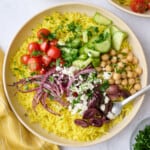 Mediterranean rice bowl recipe.