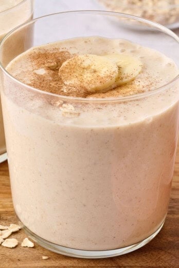 Oatmeal smoothie recipe with peanut butter.