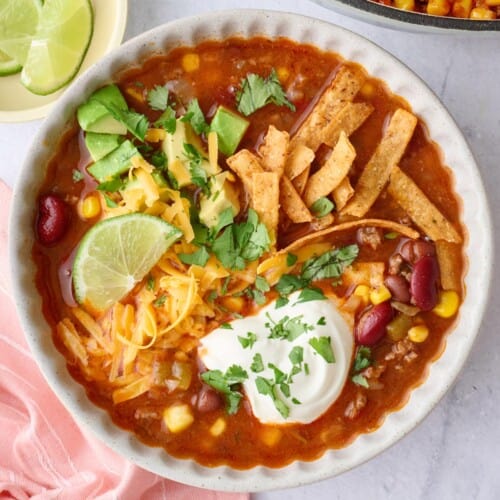 Easy taco soup recipe.