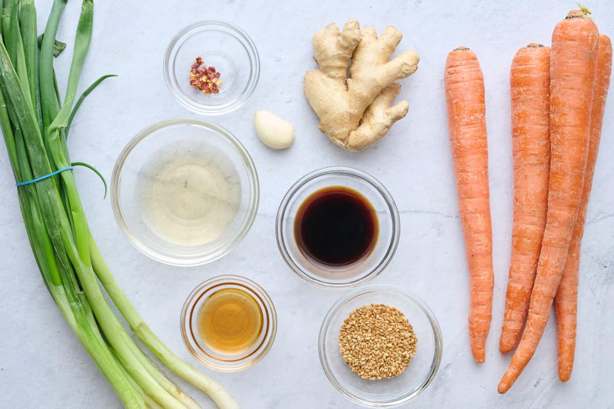 Ingredients for the recipe before prepped.