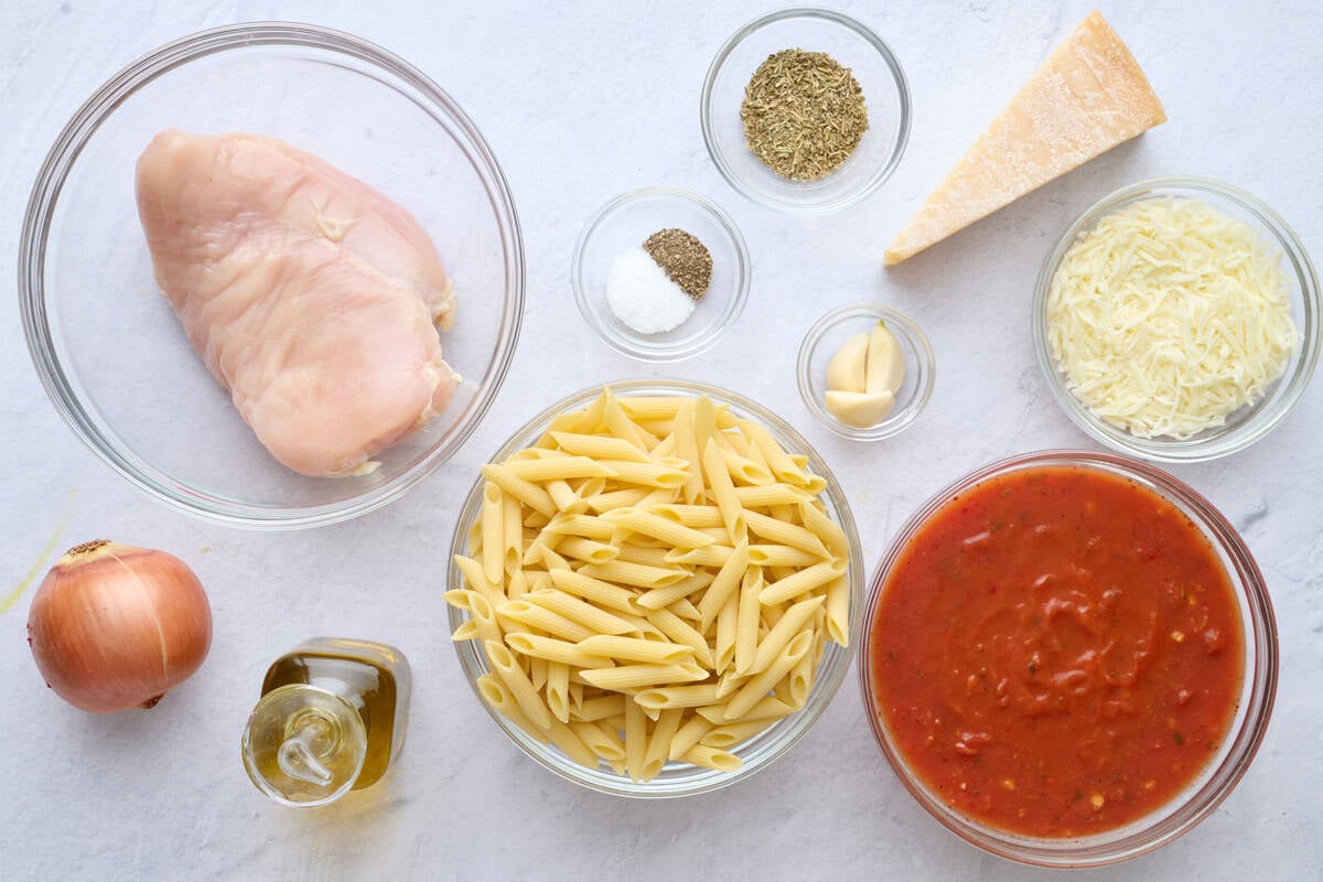 Ingredients for the recipe before prepped.