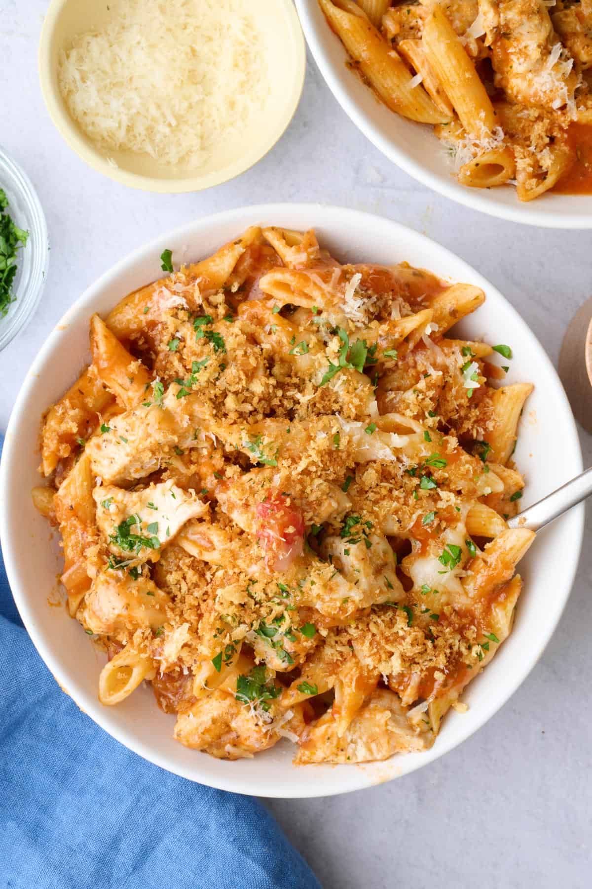 Chicken Parmesan Pasta.