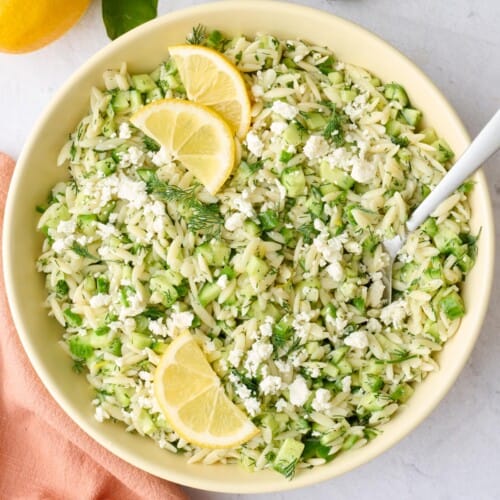Orzo cucumber salad recipe.