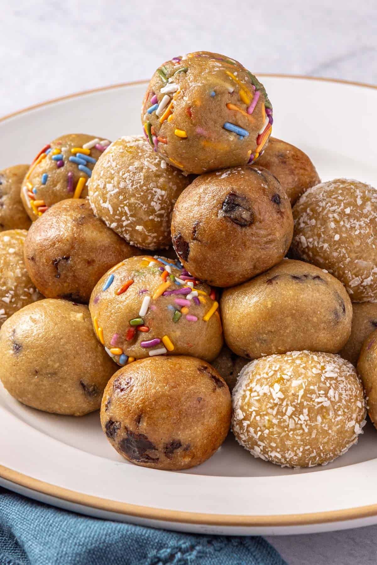 Best no bake protein balls with a variety of add ins.