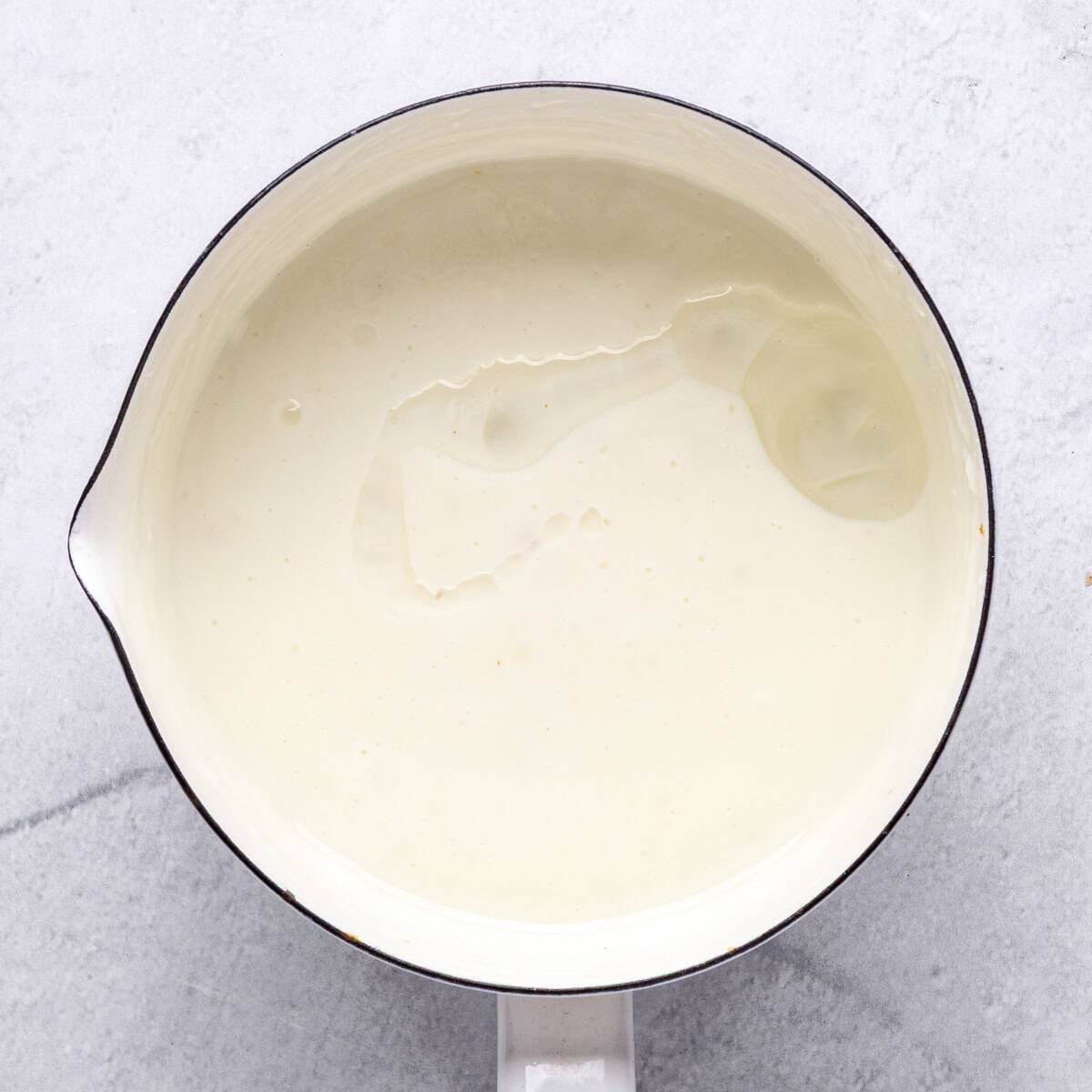 Cornstarch and sugar mixture after thickening with orange blossom water added,