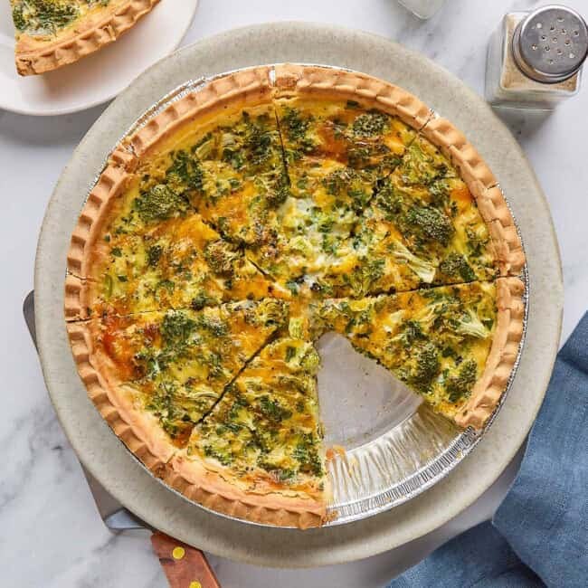 Broccoli cheese quiche recipe.