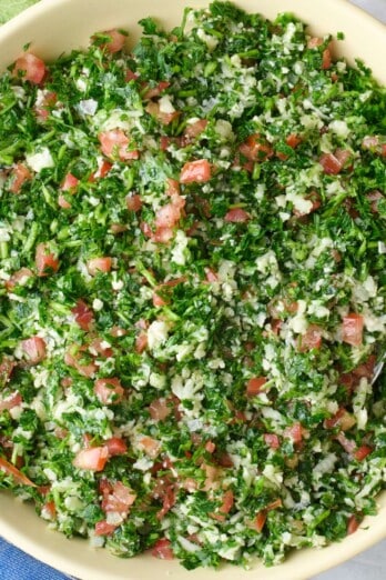 Cauliflower tabbouleh salad recipe.