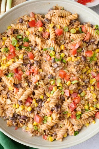 Taco pasta salad recipe.