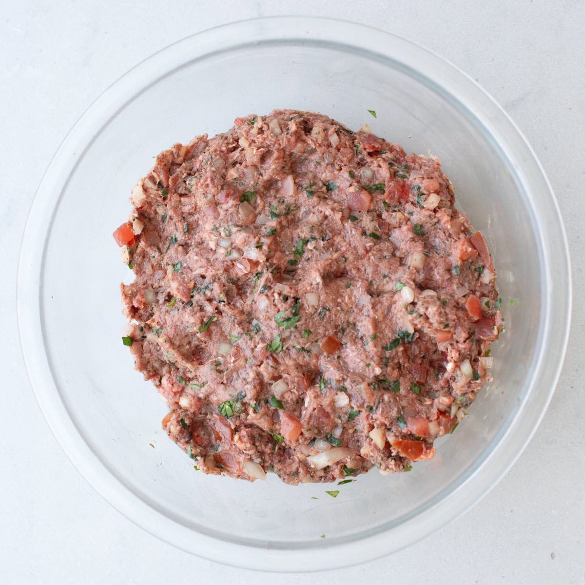 Meat mixture after combining.