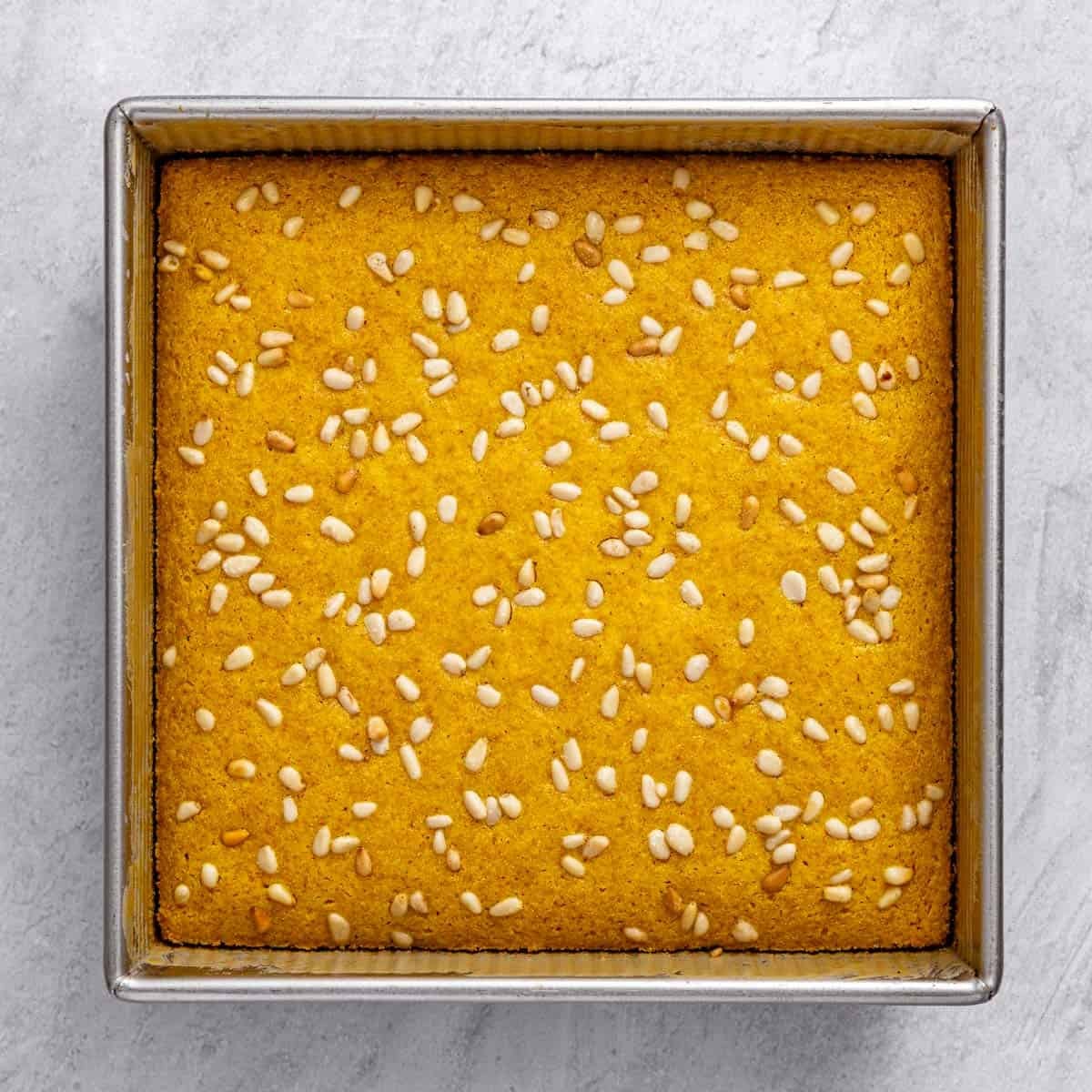 Turmeric cake after baking.