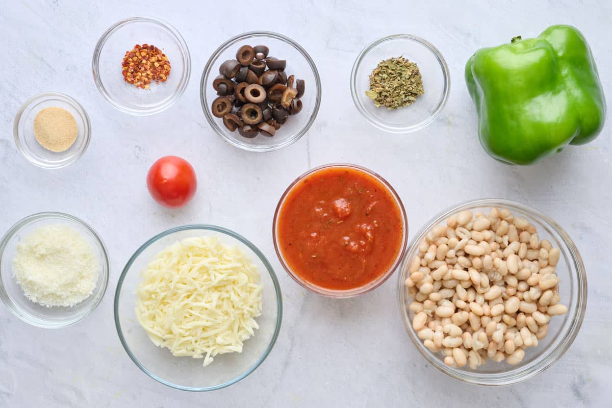 Ingredients before prepped.