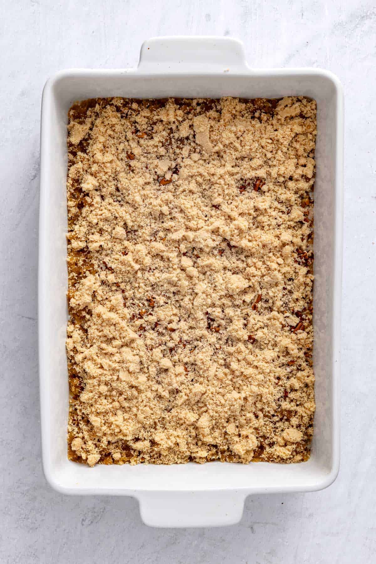 Pecans and brown sugar sprinkled on top.